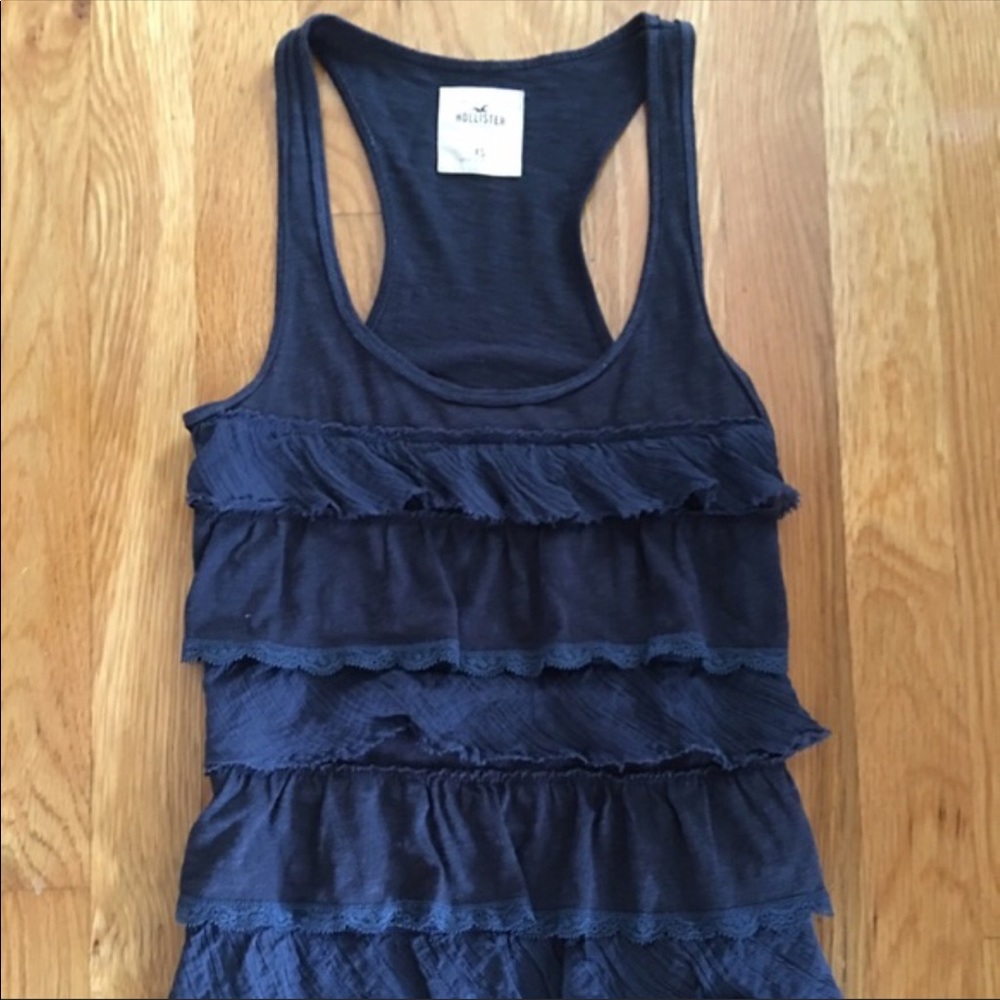 Hollister Blue Tank Top with Ruffles Sz XS.